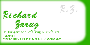 richard zarug business card